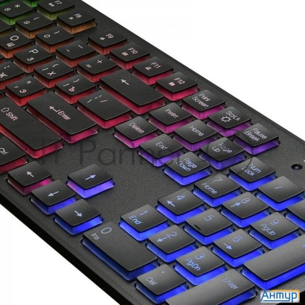 Клавиатура Oklick 510ml черный Usb Slim Multimedia Led