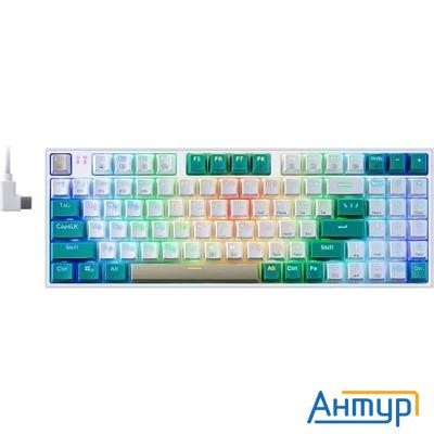 Redragon Беспроводная клавиатура Veigar Bt/2.4g/пров.,rgb,бело-голубой [71476]