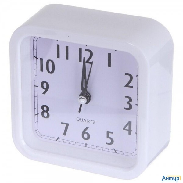 Perfeo Quartz часы-будильник "pf-tc-019", квадратные 10*10 см, белые