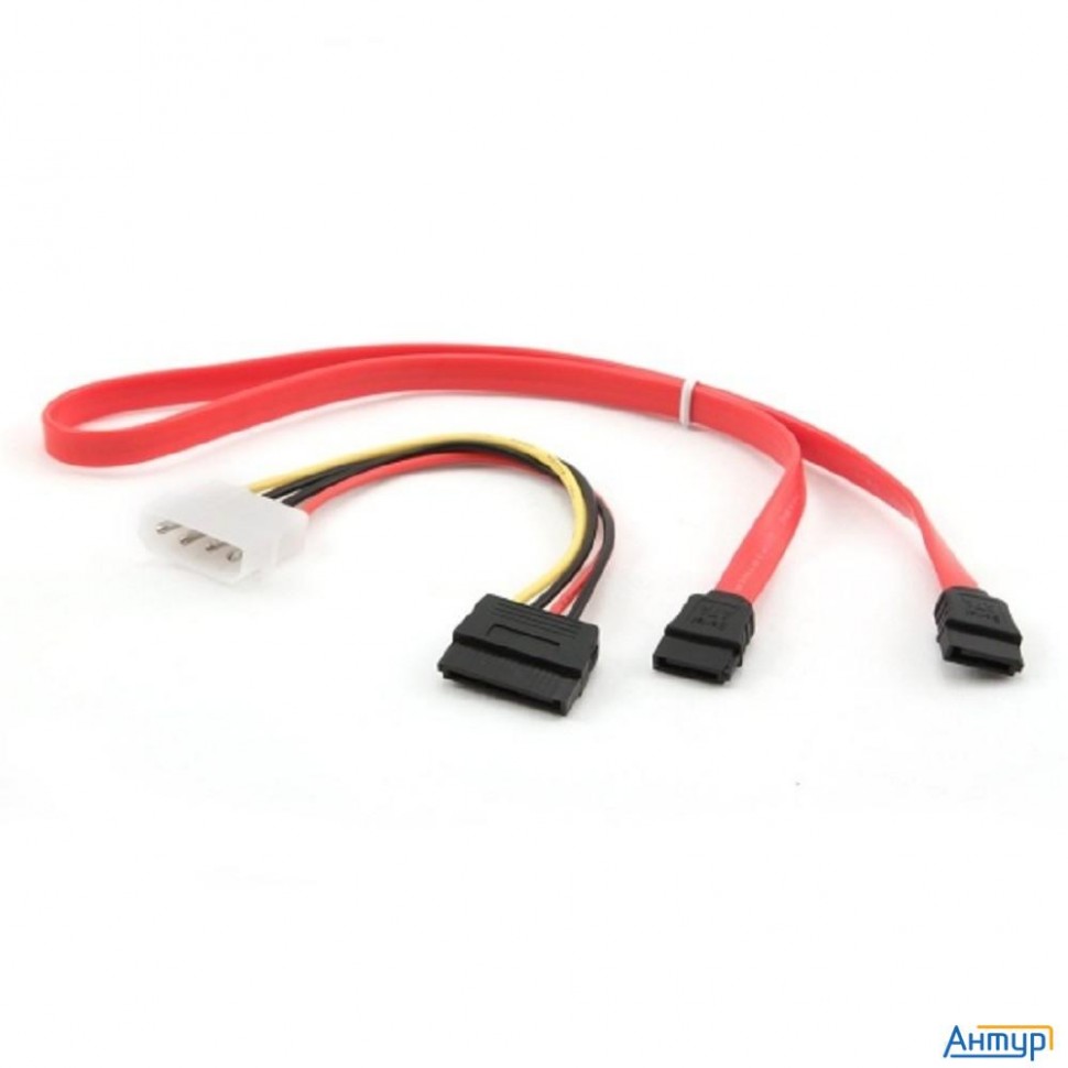Комплект кабелей Sata Cablexpert Cc-sata-n, интерфейсный (48см) 7pin/7pin и питания (15см) 4pin/15pi