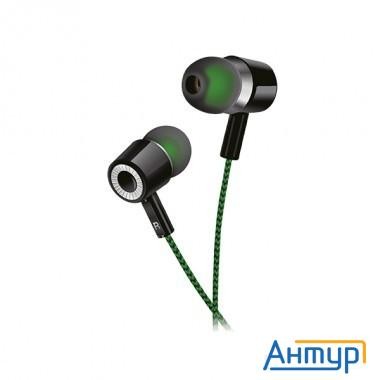 Perfeo наушники внутриканальные Mild черные черно-зеленый тканевый провод [pf_a4480]