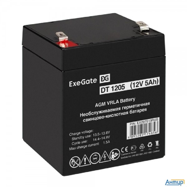 Exegate Ex297513rus Аккумуляторная батарея Dt 1205 (12v 5ah, клеммы F2)