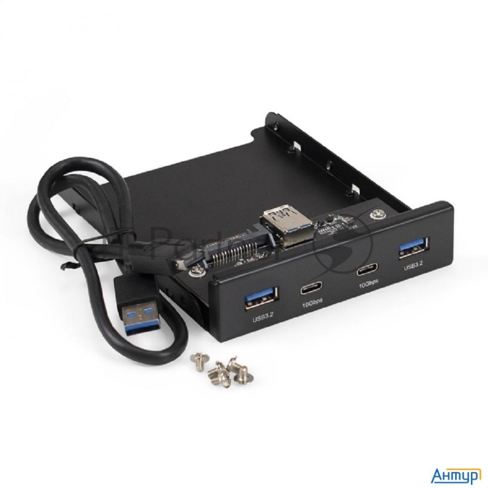 Планка Usb на переднюю панель Exegate U3h-622, 3,5", 2*typea +2*typec (usb 3.2 Gen2 (superspeed Usb