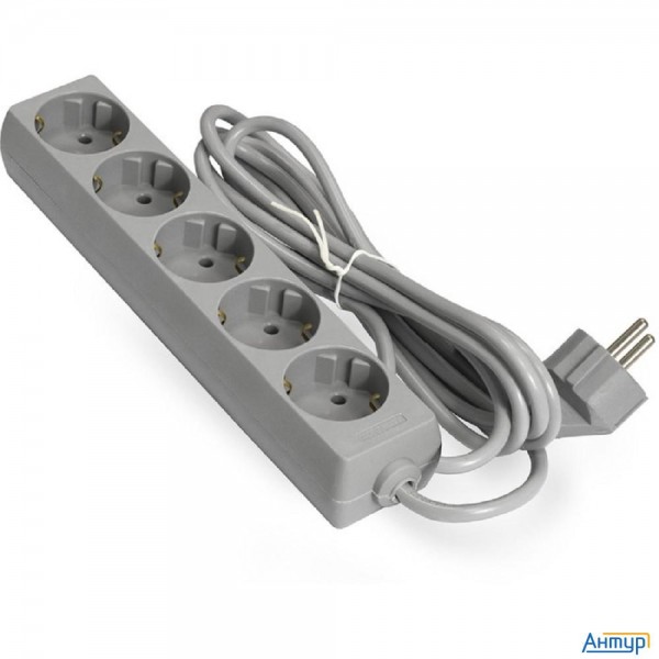 Exegate Ex285823rus Удлинитель Exegate Ece-5-3g (5 евророзетки с заземлением, 3м, серый)