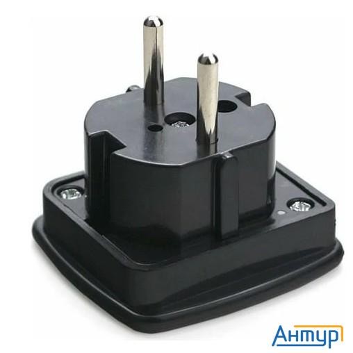 Переходник питания Gembird A-ac-ukeu-001b Black, с вилки Eu,uk в Ru (a-ac-ukeu-001b)