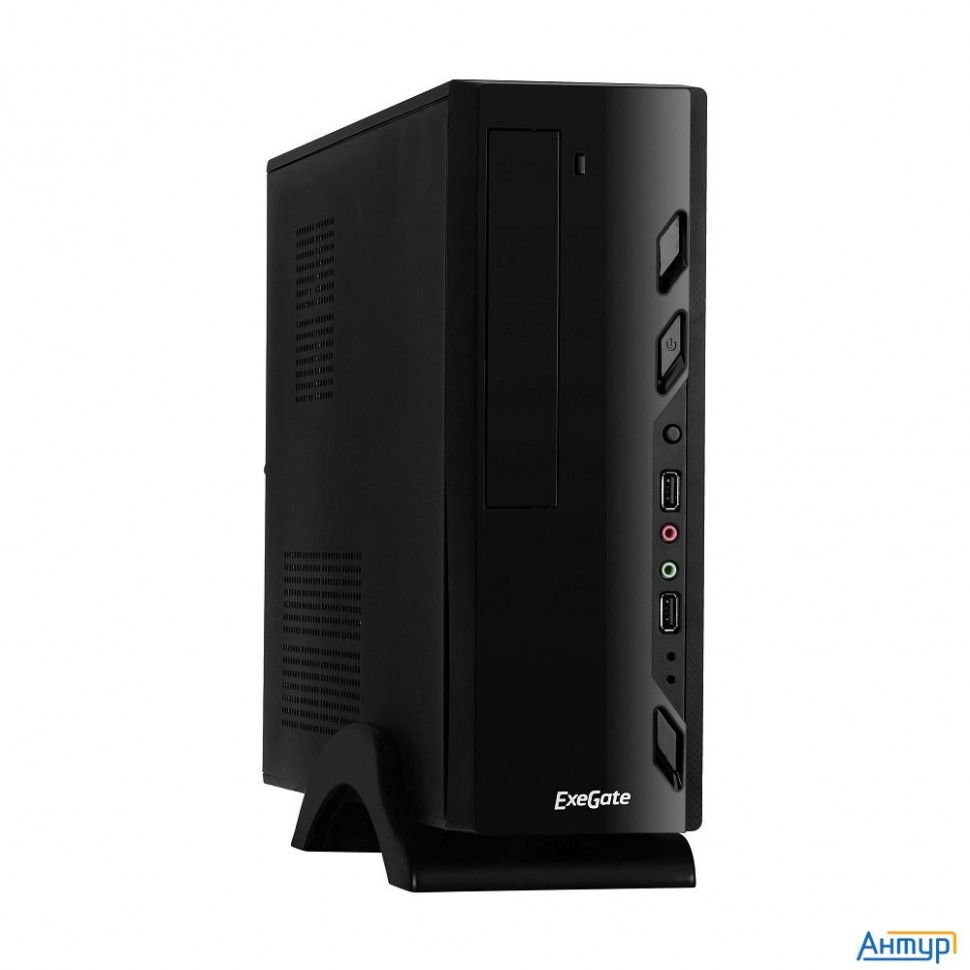 Exegate Ex268697rus Корпус Miniitx Exegate Mi-208 Black, Miniitx/matx, <без БП>, 2*usb, Audio