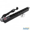 Блок розеток горизонтальный Exegate Serverpro Pdu-19h807 Al-8s-eu2-sw-spd1, 19", 1u, Алюминий, 8 Sch