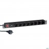 Блок розеток горизонтальный Exegate Serverpro Pdu-19h807 Al-8s-eu2-sw-spd1, 19", 1u, Алюминий, 8 Sch