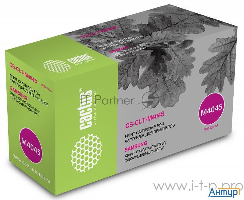 Cactus Clt-m404s Картридж для Samsung Xpress Sl-c430/c430w/c480/c480w/c480fw (1500стр.) пурпурный, с