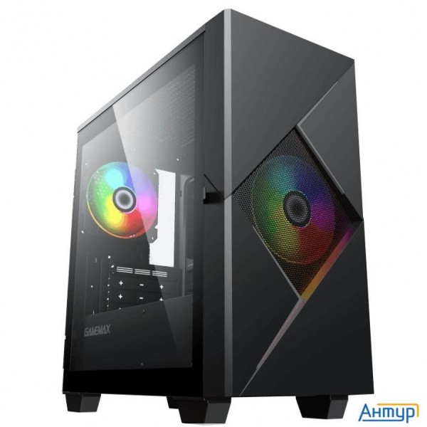 Gamemax Корпус Cyclops Bg без БП (midi Tower, Atx, Черно-серый., 1*usb2.0 + 1*usb3.0, 2*120мм)