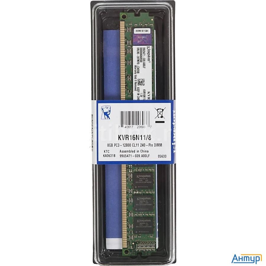 Kingston Ddr3 Dimm 8gb (pc3-12800) 1600mhz Kvr16n11/8