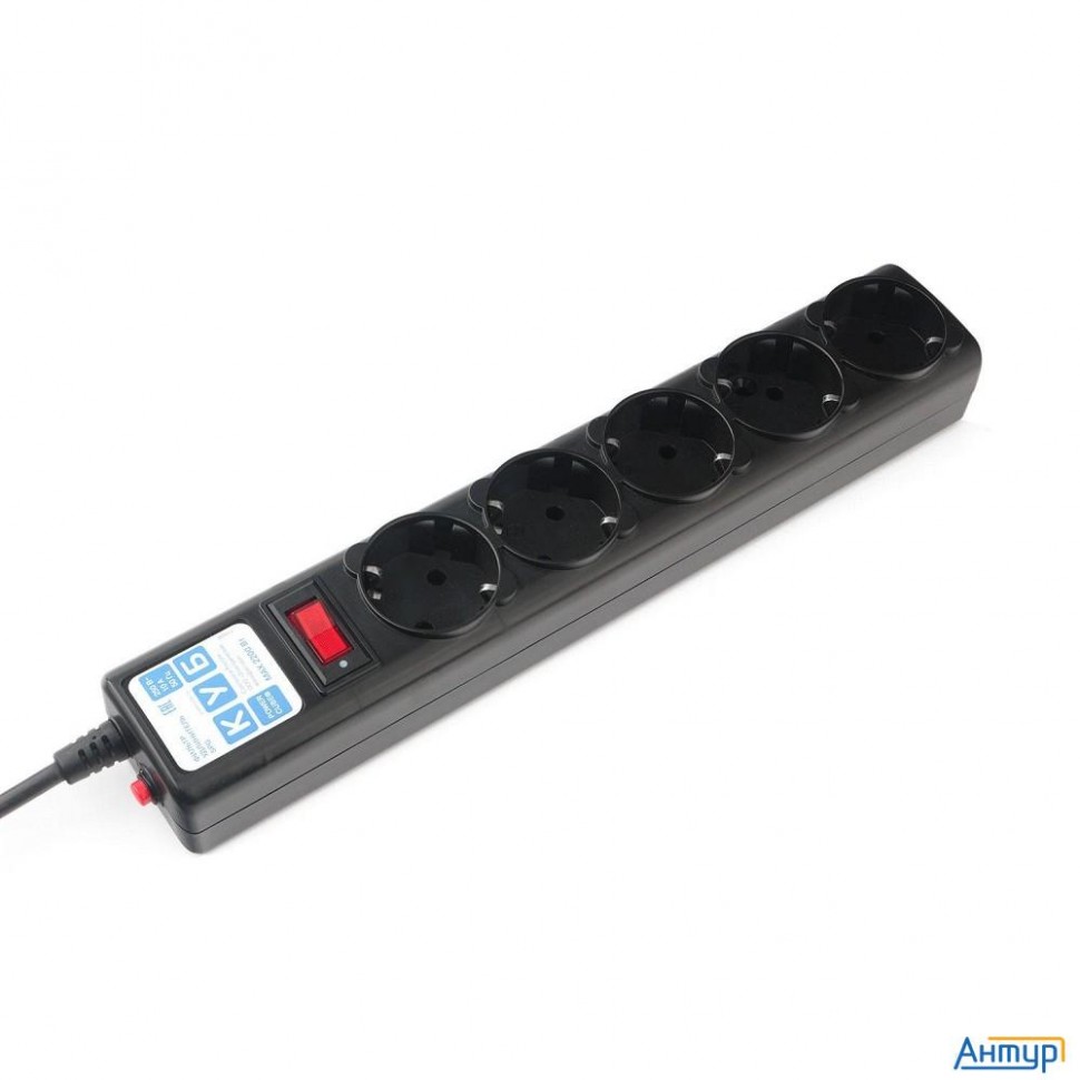 Powercube Фильтр-удлинитель (spg5-В1) 0.5 м, 5 розеток, д/подкл. к Ups (c14),10А/2,2кВт, черный
