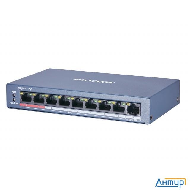 Hikvision Ds-3e0109p-e/m(b)  Коммутатор  9x100mb 8poe+ 58w неуправляемый