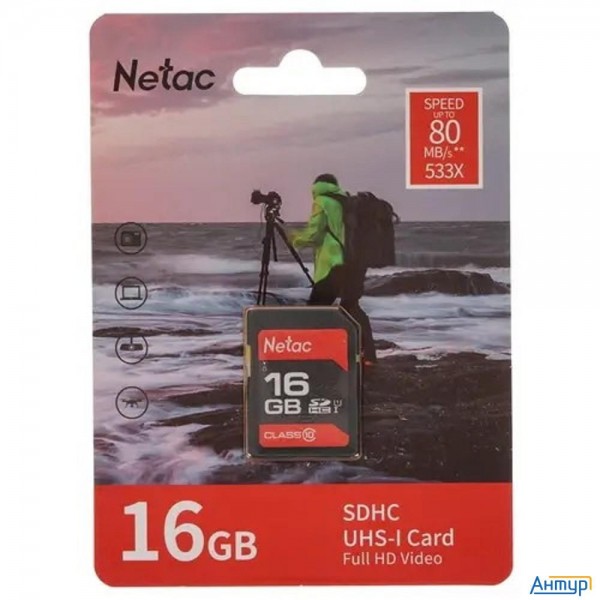 Securedigital 16gb Netac P600 Sdhc U1/c10 Up To 80mb/s, Retail Pack [nt02p600stn-016g-r]