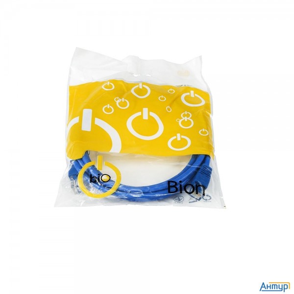Патч-корд Bion [bpc-u5e101-3m-bl] U/utp, Cat.5e, Awg 26 (7/0,16мм), Cca, многожильный, Pvc, 3м, сини