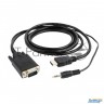Кабель Cablexpert Hdmi-vga 19m/15m + 3.5jack, 5м, черный, позол.разъемы, пакет (a-hdmi-vga-03-5m)