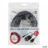 Кабель Cablexpert Hdmi-vga 19m/15m + 3.5jack, 5м, черный, позол.разъемы, пакет (a-hdmi-vga-03-5m)