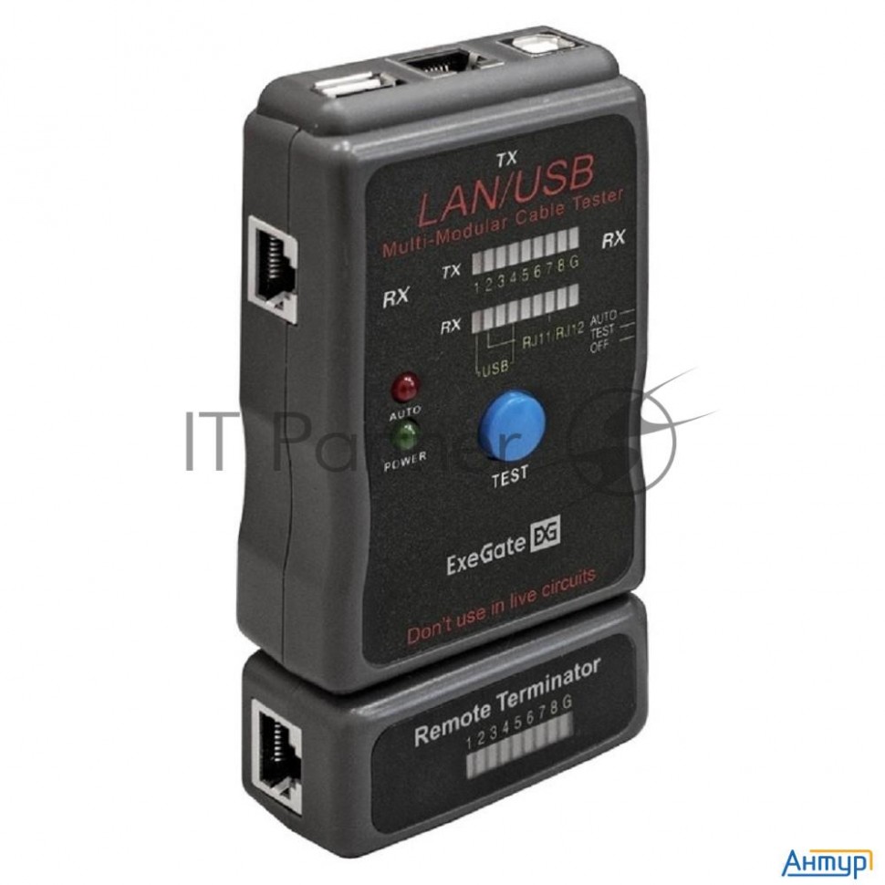 Тестер сетевой Exegate Ex293160rus Ex-t5448 для Rj-45/rj-11/rj-12/usb