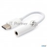 Переходник Cablexpert Переходник Usb, Usb Type-c/jack3.5f, пакет (cca-uc3.5f-01-w)