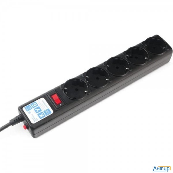 Powercube Фильтр-удлинитель 10.0м, 5 розеток,10А (spg5-10m), черный графит