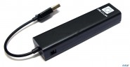 Кабель-адаптер 5bites Ua2-45-06bk  Usb2.0 / 3*usb2.0 / Rj45 100mb / Black