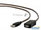 Кабель удлинитель Usb 2.0 активный Gembird/cablexpert Uae-01-5m, Am/af, 5м