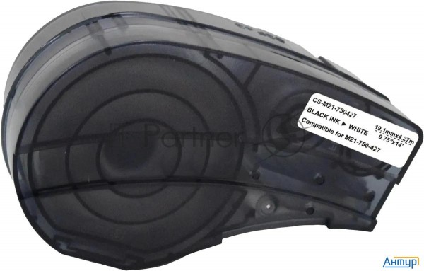 Картридж ленточный Cactus Cs-m21-750427 черный, 19.1мм, черный шрифт, белый фон, 4.27м для Brady Bmp
