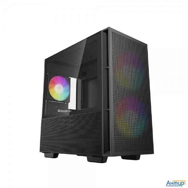 Корпус Minitower Deepcool Ch360 Black (matx, без БП, Argb, Usb3.2 Type-a + Usb3.2 Type-c) (r-ch360-b