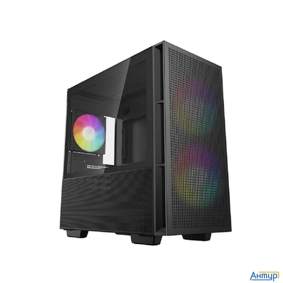 Корпус Minitower Deepcool Ch360 Black (matx, без БП, Argb, Usb3.2 Type-a + Usb3.2 Type-c) (r-ch360-b