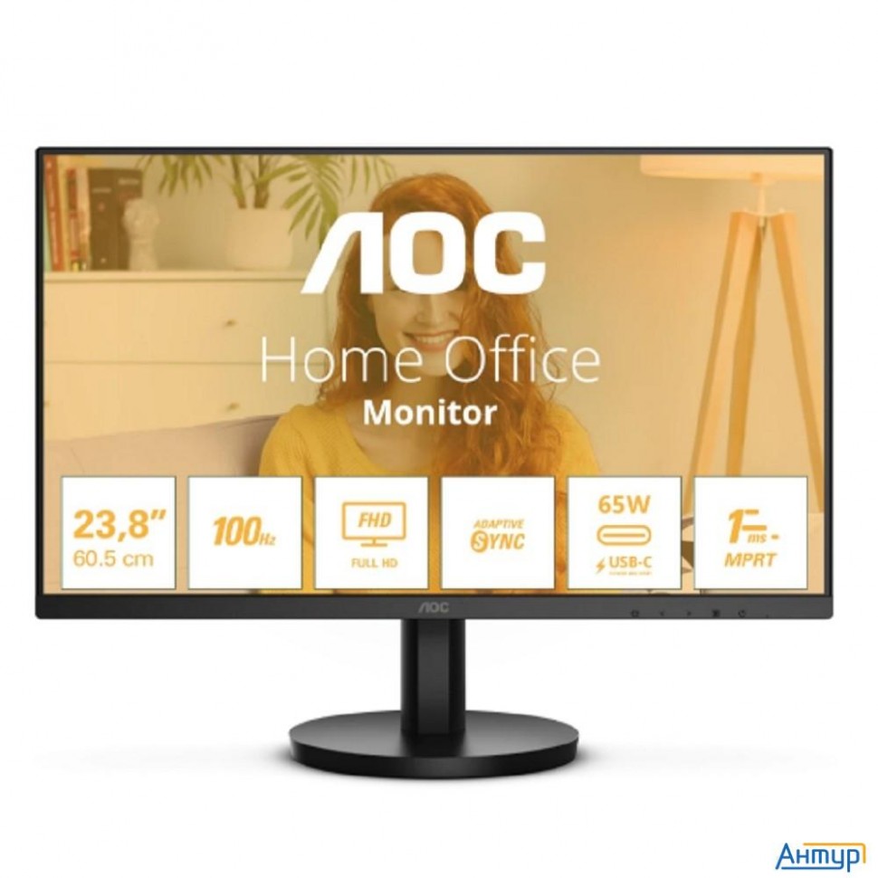 Lcd Aoc 23.8" 24b3ca2 черный {ips 1920x1080 100hz 1ms 16:9 250cd 178/178 Hdmi Dp M/m Usb}