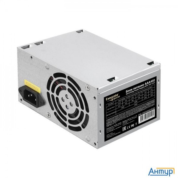 Exegate Es259591rus-pc Блок питания 450w Exegate Aaa450 (atx, Pc, 8cm Fan, 24pin, 4pin, 2xsata, Ide,