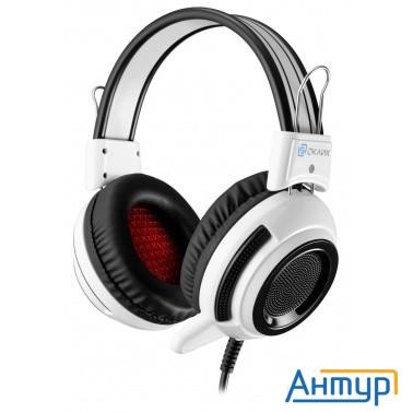 Oklick Hs-g300 белый/черный {2.5м мониторы оголовье (ah-v1w)} [361558]