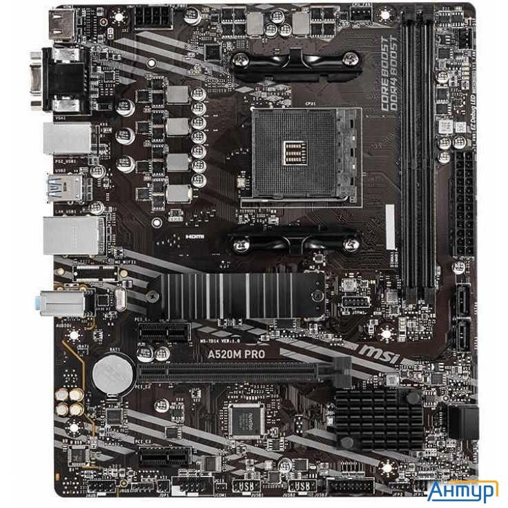 Msi A520m Pro {soc-am4 Amd A520 2xddr4 Matx Ac`97 8ch(7.1) Gblan Raid+vga+hdmi+dp}