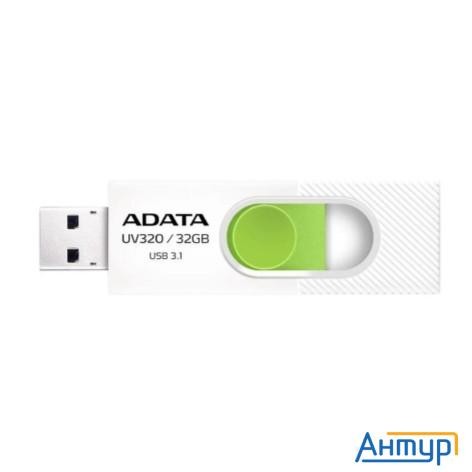 A-data Flash Drive 32gb  <auv320-32g-rwhgn> Uv320, Usb 3.2, белый/зеленый