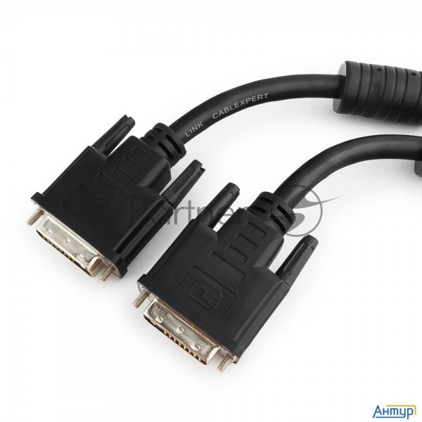 Кабель Кабель Dvi-d Dual Link Gembird/cablexpert , 25m/25m, 1.8м, черный, экран, феррит.кольца, паке