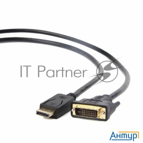 Кабель Displayport-dvi Gembird/cablexpert  3м, 20m/19m, черный, экран, пакет(cc-dpm-dvim-3m)
