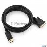 Кабель Displayport-dvi Gembird/cablexpert  3м, 20m/19m, черный, экран, пакет(cc-dpm-dvim-3m)