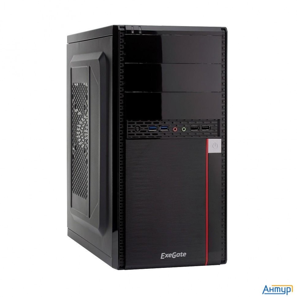 Exegate Ex277437rus Корпус Minitower Ma-371x Black, Matx <un500, 120mm> 2*usb+2*usb3.0, Audio