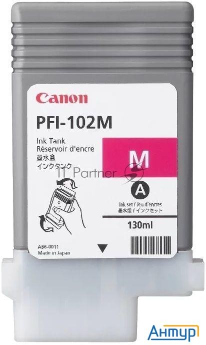 Картридж струйный Canon Pfi-102m (0897b001) пурпурный, 130 мл., для Imageprograf Ipf605, Ipf610., Ip