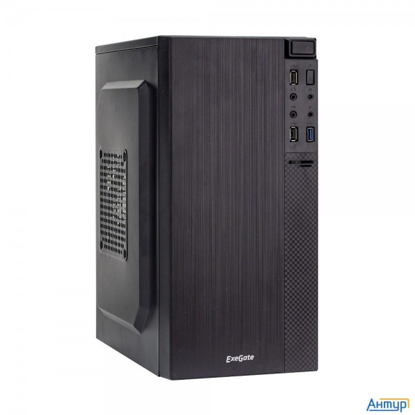 Exegate Ex277804rus Корпус Minitower Baa-104u Black, Matx, <aaa350, 80mm>, 2*usb+1*usb3.0, Audio
