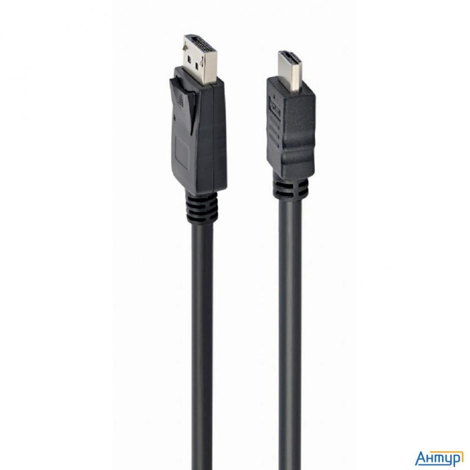 Cablexpert Кабель Displayport->hdmi, 10м, 20m/19m, черный, экран, пакет (cc-dp-hdmi-10m)