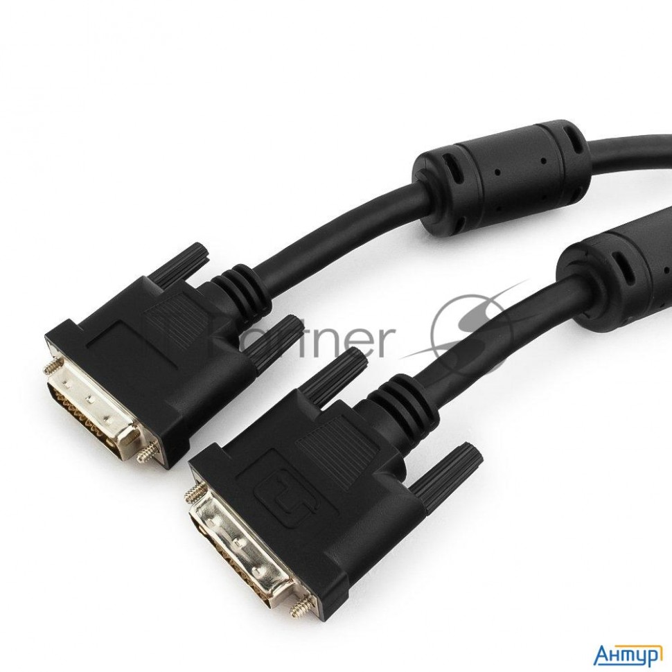 Кабель Кабель Dvi-d Dual Link Gembird/cablexpert , 25m/25m, 3.0м, черный, экран, феррит.кольца, паке