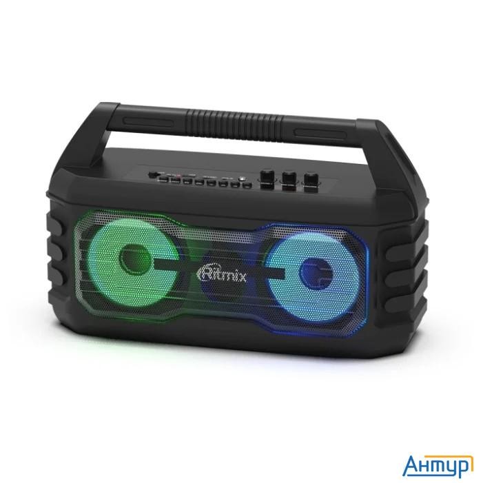 Ritmix Sp-610b Black {aux, Usb, Microsd (mp3, Wav, Wma, Ape), Rgb-подсветка, эквалайзер, дисплей: Le