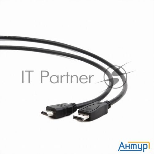 Кабель Displayport-hdmi Gembird/cablexpert  3м, 20m/19m, черный, экран, пакет(cc-dp-hdmi-3m)
