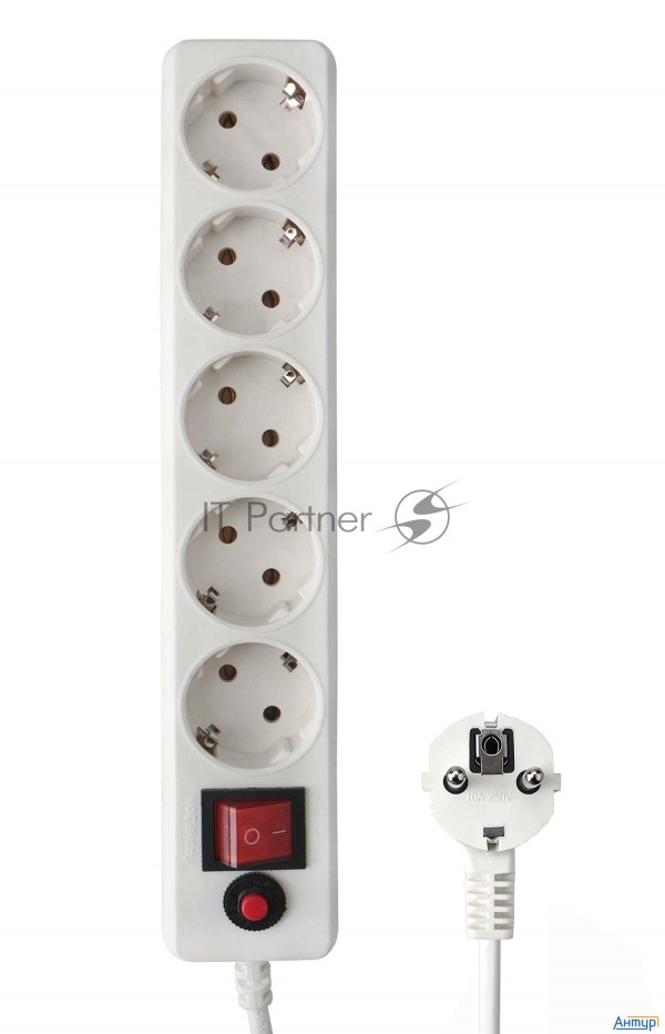 Гарнизон Сетевой фильтр Ehlw-1 10А 1.8м 5 розеток белый (21214)
