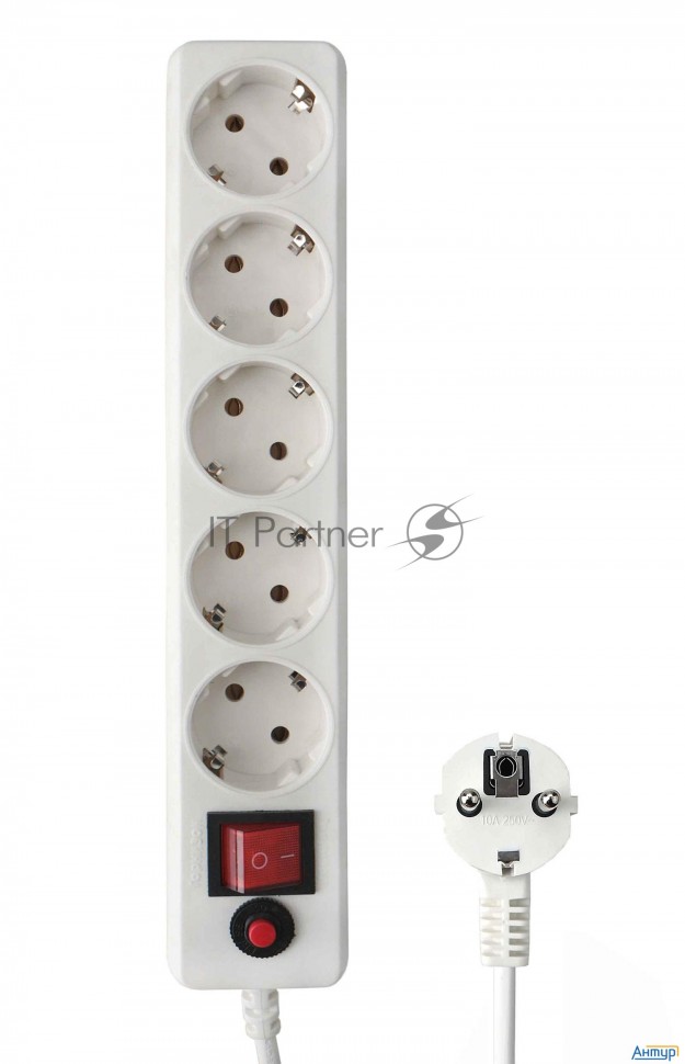 Гарнизон Сетевой фильтр Ehlw-1 10А 1.8м 5 розеток белый (21214)