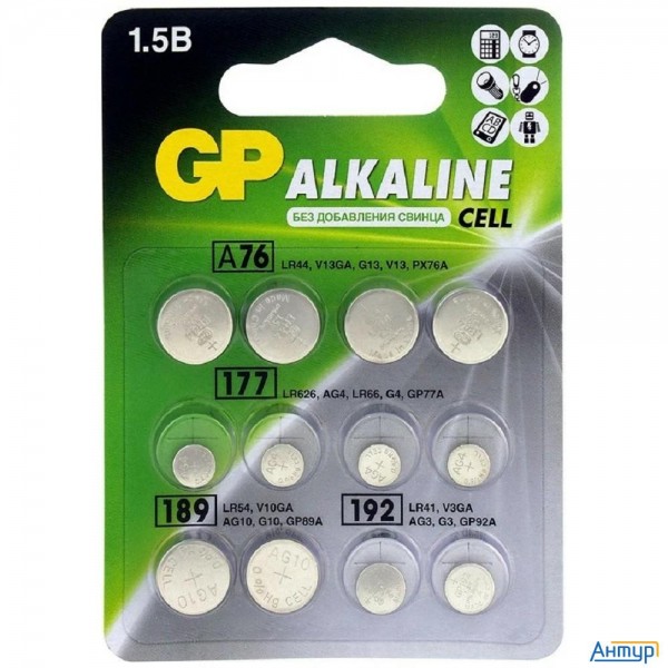 Gp Acm02f-2cr12 120/1440 Набор алкалиновых пуговичных батареек - 12 шт. в блистере