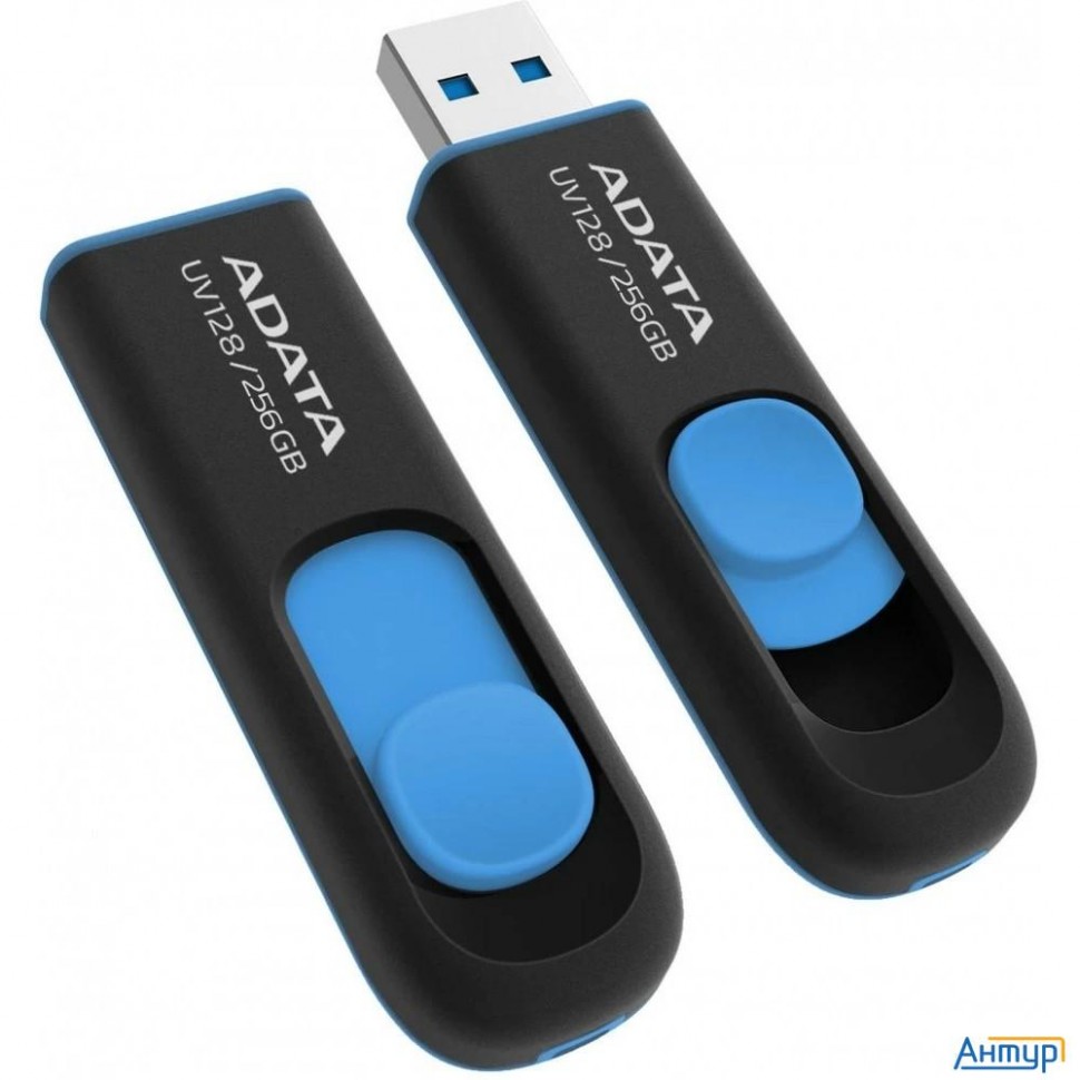 A-data Flash Drive 256gb  Uv128 Auv128-256g-rbe Usb3.0 черный/синий