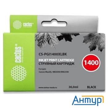 Cactus Pgi-1400xl Bk Картридж струйный для Canon Mb2050/mb2350/mb2040/mb2340, черный (36мл) Cactus Pgi-1400xl Bk Картридж струйный для Canon Mb2050/mb2350/mb2040/mb2340, черный (36мл)