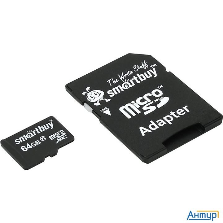 Micro Securedigital 64gb Smart Buy Sb64gbsdcl10-01 (micro Sdhc Class 10, Uhs-1, Sd Adapter)